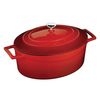 Кастрюля овальная чугунная эмалированная красная, 4,67л, LAVA, изображение 2
