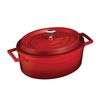 Кастрюля овальная чугунная эмалированная красная, 4,67 л, LAVA, изображение 2