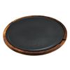 Блюдо чугунное на деревянной подставке, 33 см, LAVA, Диаметр, см: 33
