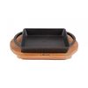 Блюдо чугунное прямоугольное с деревянным подносом, 12x15 см, LAVA, изображение 2