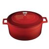 Кастрюля чугунная эмалированная красная, 28 см, 6,71 л, LAVA, изображение 2