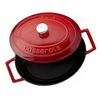 Кастрюля овальная чугунная эмалированная красная с крышкой, 25x21 см, 3,19 л, LAVA, Цвет: Красный, изображение 3
