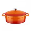 Кастрюля овальная чугунная эмалированная оранжевая с крышкой, 25x20 см, 3,19 л, LAVA, Цвет: Оранжевый