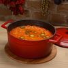 Кастрюля овальная чугунная эмалированная красная, 4,67л, LAVA, изображение 5