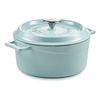 Кастрюля чугунная эмалированная бирюзовая с крышкой 24 см, 4,5 л, LAVA