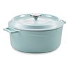 Кастрюля чугунная эмалированная бирюзовая с крышкой 28 см, 6,7 л, LAVA