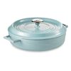Кастрюля низкая чугунная эмалированная бирюзовая с крышкой 28 см, 3,5 л, LAVA, изображение 2