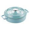Кастрюля низкая чугунная эмалированная бирюзовая с крышкой 24 см, 2,5 л, LAVA