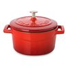 Кокотница чугунная эмалированная красная с крышкой 10 см, 350 мл, LAVA, изображение 2
