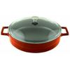 Кастрюля чугунная эмалированная оранжевая со стеклянной крышкой, 28 см, 3,51 л, LAVA, Диаметр, см: 28, Цвет: Оранжевый