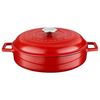 Кастрюля низкая чугунная эмалированная красная с крышкой 28 см, 3,5 л, LAVA