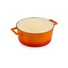 Кастрюля чугунная эмалированная оранжевая с крышкой 24 см, 4,5 л, LAVA, изображение 4