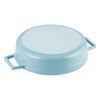 Кастрюля низкая чугунная эмалированная бирюзовая с крышкой 24 см, 2,5 л, LAVA, изображение 2