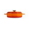 Кастрюля низкая чугунная эмалированная оранжевая с крышкой 24 см, 2,5 л, LAVA, изображение 5