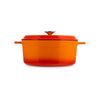 Кастрюля чугунная эмалированная оранжевая с крышкой 28 см, 6,7 л, LAVA, изображение 4