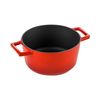 Кастрюля чугунная эмалированная красная с крышкой 20 см, 2,8 л, LAVA, изображение 3
