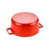 Кастрюля чугунная эмалированная красная с крышкой 22 см, 3,4 л, LAVA, изображение 6