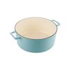 Кастрюля чугунная эмалированная бирюзовая с крышкой 28 см, 6,7 л, LAVA, изображение 4