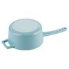 Ковш чугунный эмалированный бирюзовый с крышкой 16 см, 1,3 л, LAVA, изображение 3