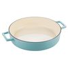 Кастрюля низкая чугунная эмалированная бирюзовая с крышкой 28 см, 3,5 л, LAVA, изображение 4