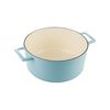 Кастрюля чугунная эмалированная бирюзовая с крышкой 24 см, 4,5 л, LAVA, изображение 4