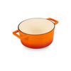 Кастрюля чугунная эмалированная оранжевая с крышкой 16 см, 1,3 л, LAVA, изображение 2