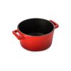 Кокотница чугунная эмалированная красная с крышкой 10 см, 350 мл, LAVA, изображение 7