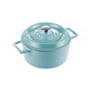 Кастрюля чугунная эмалированная бирюзовая с крышкой 20 см, 2,8 л, LAVA, изображение 2