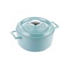 Кастрюля чугунная эмалированная бирюзовая с крышкой 24 см, 4,5 л, LAVA, изображение 2