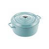 Кастрюля чугунная эмалированная бирюзовая с крышкой 28 см, 6,7 л, LAVA, изображение 2