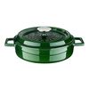 Кастрюля низкая чугунная эмалированная зеленая с крышкой 24 см, 2,5 л, LAVA