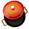 Кастрюля чугунная эмалированная оранжевая с крышкой, 24 см, 2,47 л, LAVA, Диаметр, см: 24, Объем, мл: 2470, Цвет: Оранжевый, изображение 2