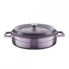 Кастрюля чугунная эмалированная фиолетовая, 24 см, 2,47 л, LAVA, Диаметр, см: 24, Объем, мл: 2470, Цвет: Фиолетовый