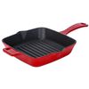 Сковорода-гриль квадратная чугунная эмалированная красная 20 см, 1 л, LAVA