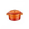 Кастрюля порционная круглая чугунная эмалированная оранжевая, 10 см, 0,35 л, LAVA, Диаметр, см: 10, Цвет: Оранжевый