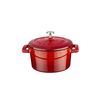 Кокотница чугунная эмалированная красная с крышкой 10 см, 350 мл, LAVA