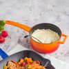 Сотейник с крышкой чугунный эмалированный оранжевый, 16 см, 1,35 л, LAVA, изображение 4