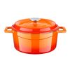 Кастрюля чугунная эмалированная оранжевая с крышкой 24 см, 4,5 л, LAVA