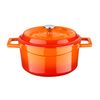 Кастрюля чугунная эмалированная оранжевая с крышкой 20 см, 2,8 л, LAVA
