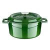Кастрюля чугунная эмалированная зеленая с крышкой 24 см, 4,5 л, LAVA