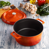 Кастрюля чугунная эмалированная оранжевая, 24 см, 4,49 л, LAVA, изображение 5