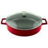 Кастрюля чугунная эмалированная красная со стеклянной крышкой, 28 см, 3,51 л, LAVA, Диаметр, см: 28, Цвет: Красный