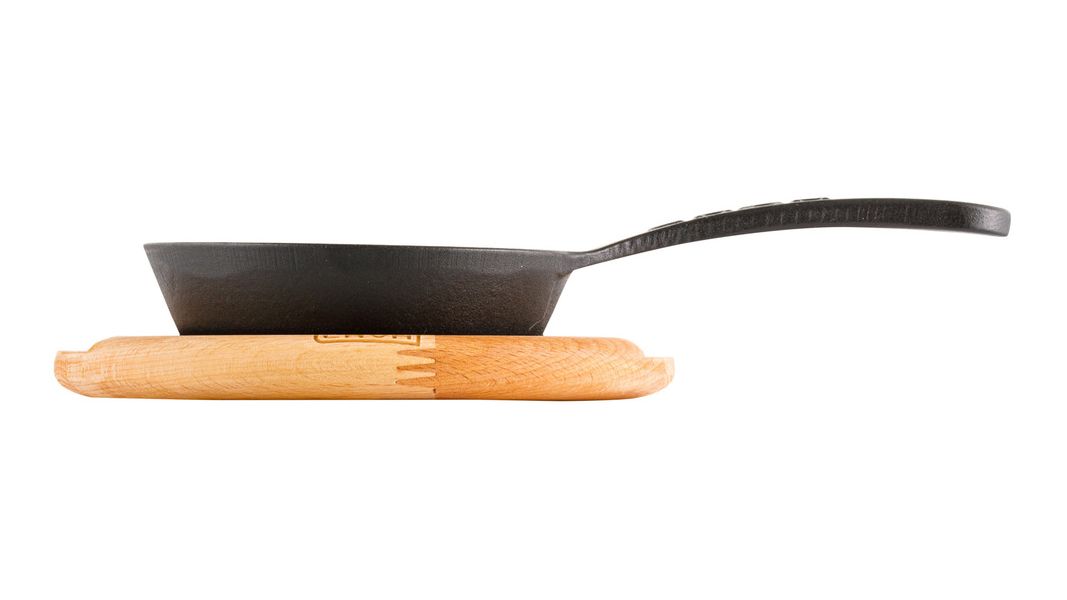 Сковорода круглая чугунная на деревянной подставке, 12 см, LAVA, Диаметр, см: 12, Цвет: Черный, изображение 6