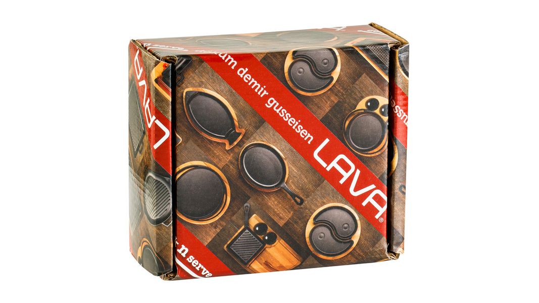 Сковорода чугунная эмалированная синяя на деревянной подставке, 11 см, 0,2 л, LAVA, изображение 2