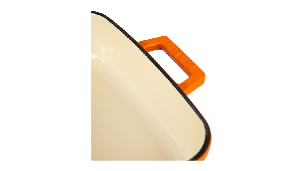 Форма для запекания чугунная эмалированная оранжевая 26*40 см, 4,8 л, LAVA, изображение 6