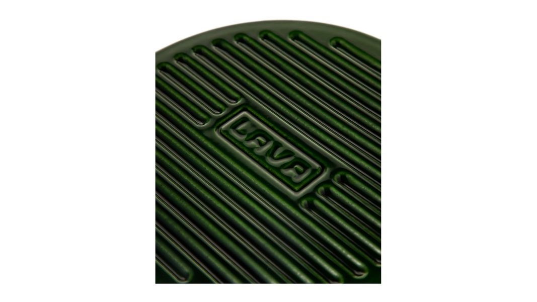 Сковорода-гриль чугунная эмалированная зеленая 28 см, 2,16 л, LAVA, изображение 6