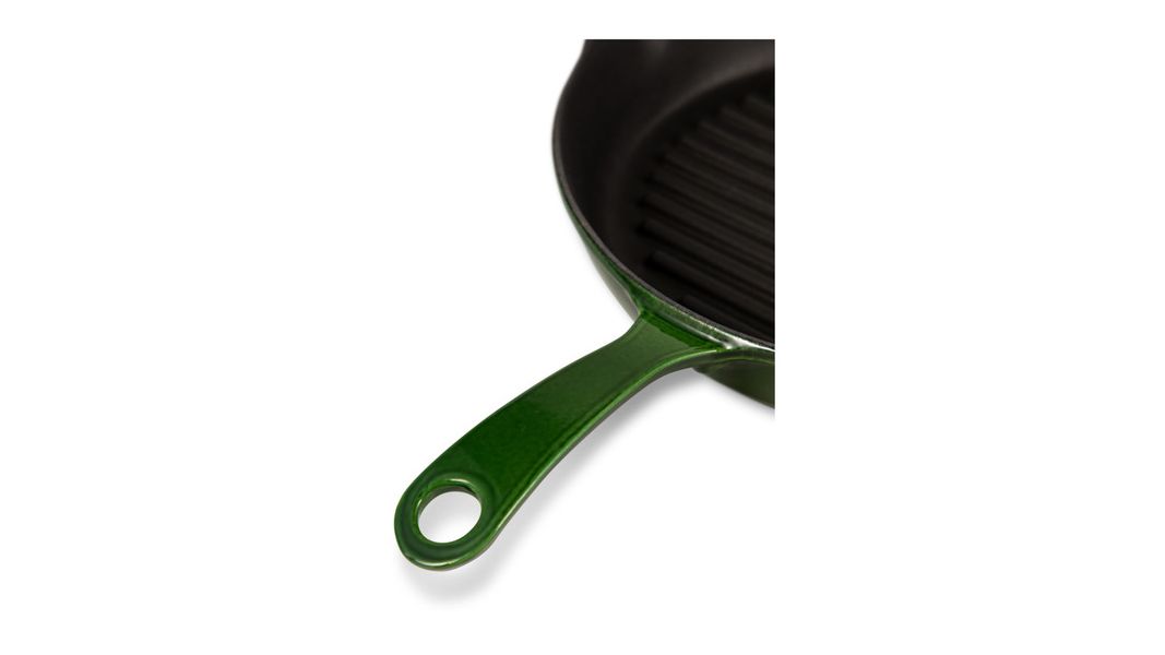 Сковорода-гриль чугунная эмалированная зеленая 28 см, 2,16 л, LAVA, изображение 7