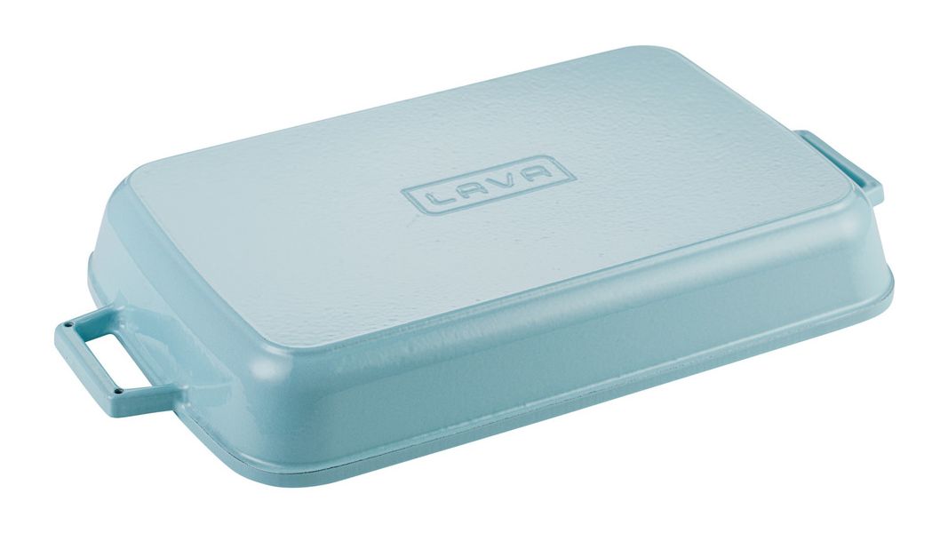 Форма для запекания чугунная эмалированная бирюзовая, 26*40 см, 4,8 л, LAVA, изображение 3