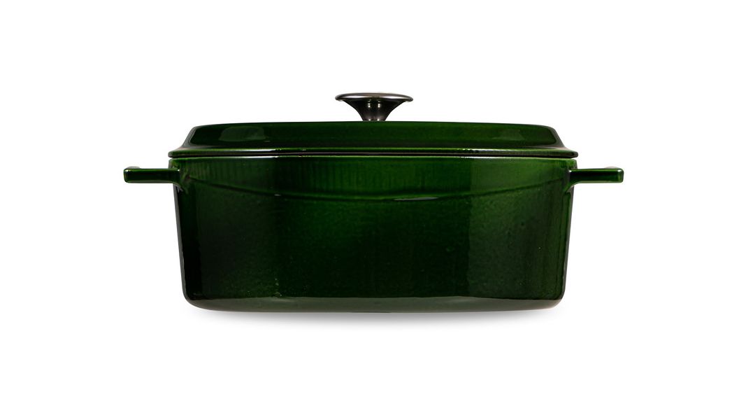 Утятница чугунная эмалированная зеленая 23*29 см, 4,7 л, LAVA, изображение 5