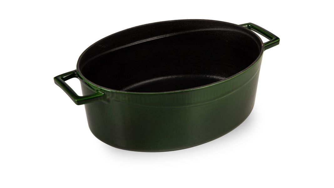 Утятница чугунная эмалированная зеленая 23*29 см, 4,7 л, LAVA, изображение 6